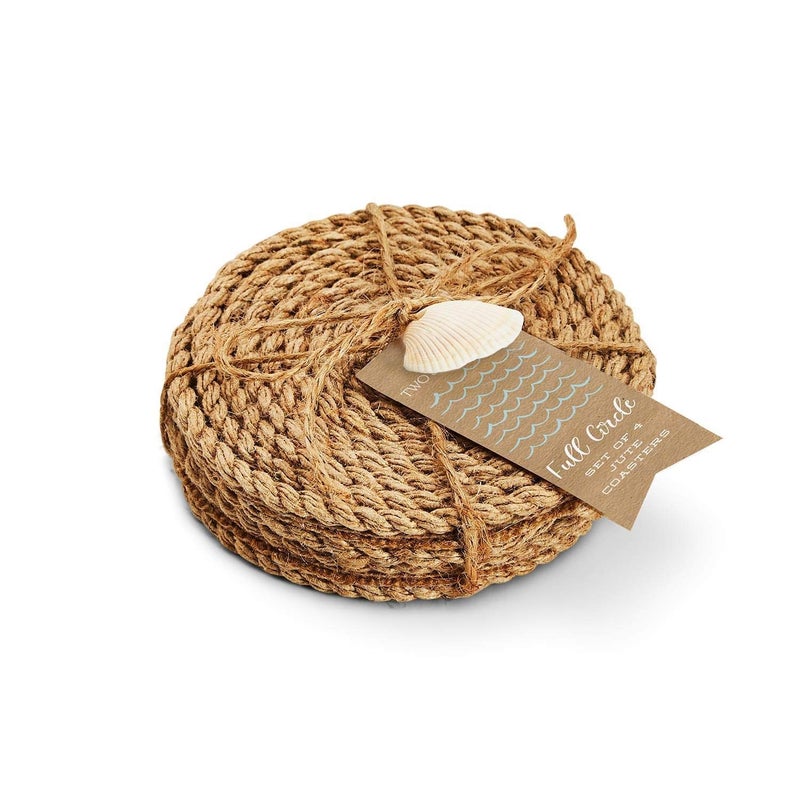 Two's Company 53041 Full Circle Jute Rope Coasters, Set of 4, 4.25-inch Diameter - Image 3